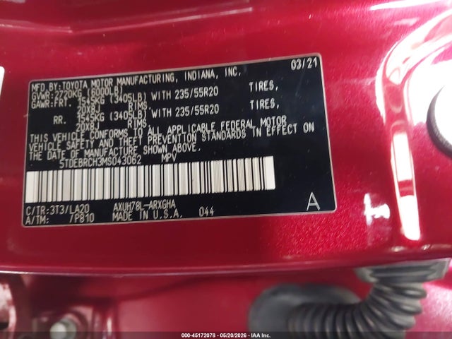Toyota Highlander Hybrid Platinum 2021 5TDEBRCH3MS043062 Image 9