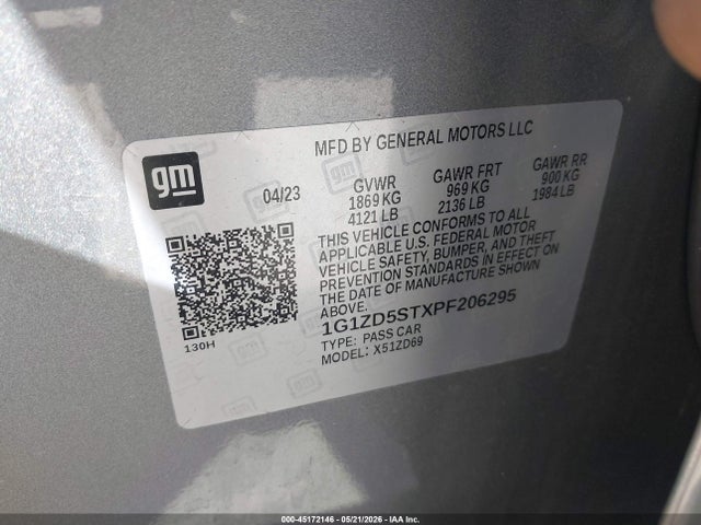 Продажа на аукционе авто 2023 Chevrolet Malibu Fwd 1lt, vin: 1G1ZD5STXPF206295, номер лота: 45172146