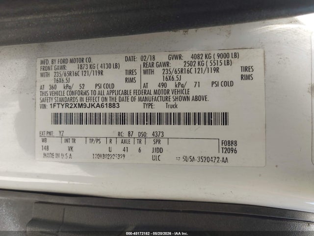 1FTYR2XM9JKA61883 Ford Transit-250