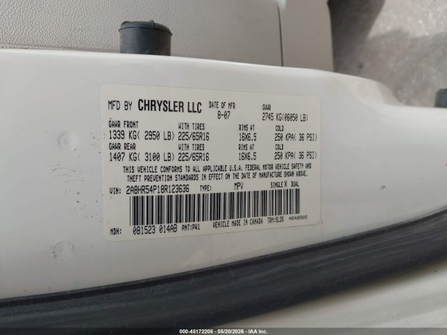 Aukcja sprzedaży 2008 Chrysler Town & Country Touring, vin: 2A8HR54P18R123636, numer aukcji: 45172208