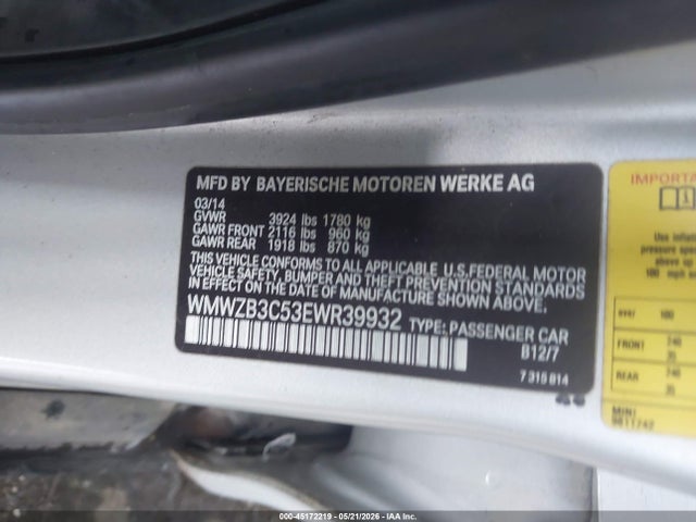 Aukcja sprzedaży 2014 Mini Countryman Cooper, vin: WMWZB3C53EWR39932, numer aukcji: 45172219
