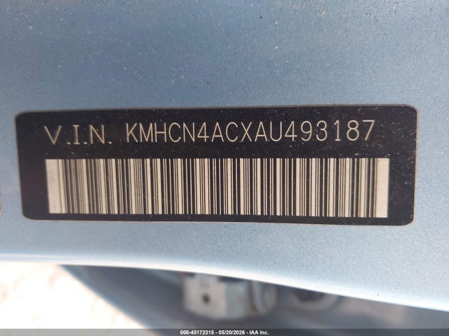 Aukcja sprzedaży 2010 Hyundai Accent Gls, vin: KMHCN4ACXAU493187, numer aukcji: 45172315