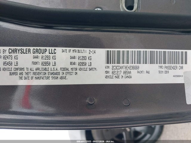 Продажа на аукционе авто 2014 Dodge Charger Police, vin: 2C3CDXAT0EH236660, номер лота: 45172322