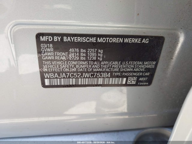 WBAJA7C52JWC75384 BMW 530i Xdrive