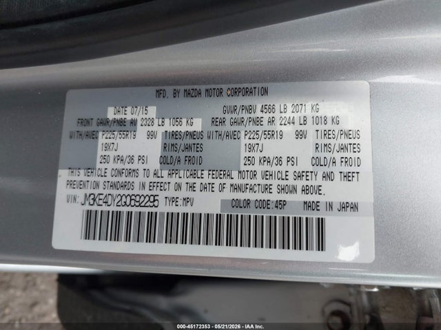 Продаж на аукціоні авто 2016 Mazda Cx-5 Grand Touring, vin: JM3KE4DY2G0692295, номер лоту: 45172353