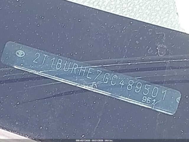 Продажа на аукционе авто 2016 Toyota Corolla Le, vin: 2T1BURHE7GC489501, номер лота: 45172430