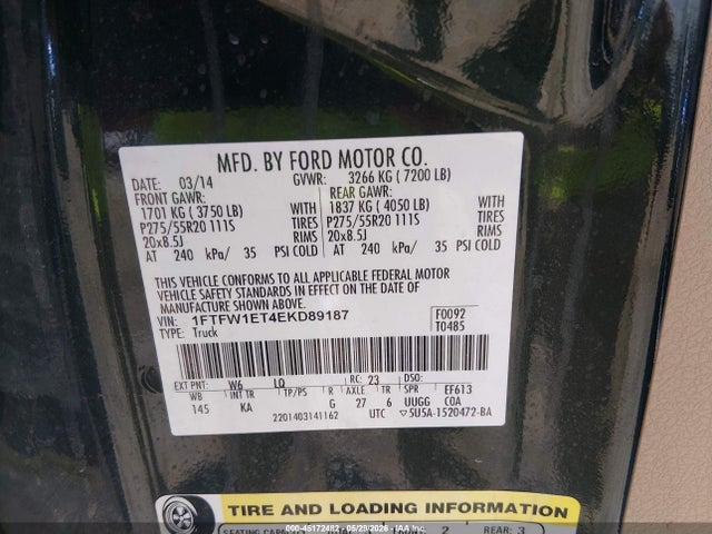Ford F-150 King Ranch 2014 1FTFW1ET4EKD89187 Image 9