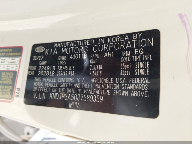KIA SOUL + 2018 KNDJP3A50J7589359 Image 9