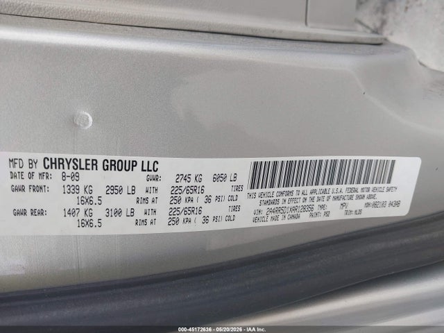 2010 Chrysler Town & Country Touring მანქანა იყიდება აუქციონზე, vin: 2A4RR5D1XAR128356, აუქციონის ნომერი: 45172636