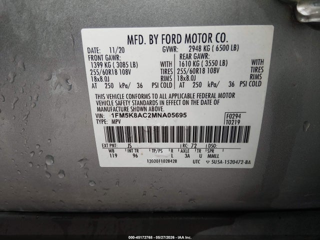 Ford Police Interceptor Utility 2021 1FM5K8AC2MNA05695 Image 9