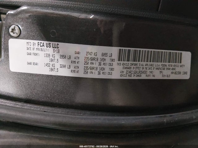 Aukcja sprzedaży 2018 Chrysler Pacifica Limited, vin: 2C4RC1GGXJR354591, numer aukcji: 45172782