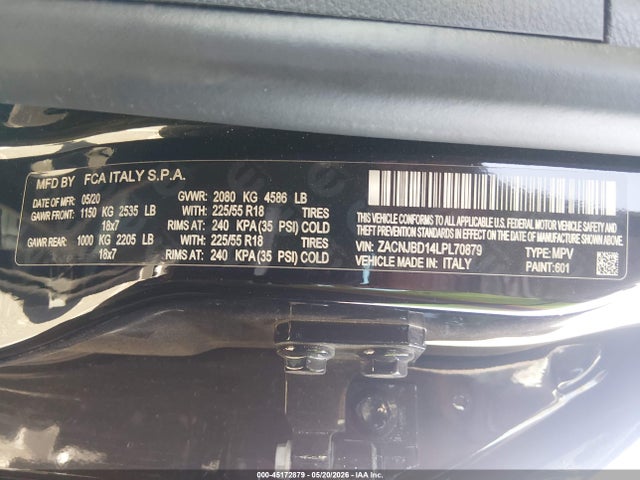 ZACNJBD14LPL70879 Jeep Renegade Limited 4x4