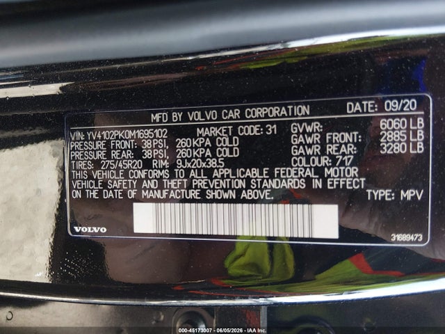 YV4102PK0M1695102 Volvo Xc90 T5 Momentum 7 Passenger