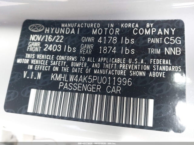 2023 Hyundai Elantra N მანქანა იყიდება აუქციონზე, vin: KMHLW4AK5PU011996, აუქციონის ნომერი: 45173038