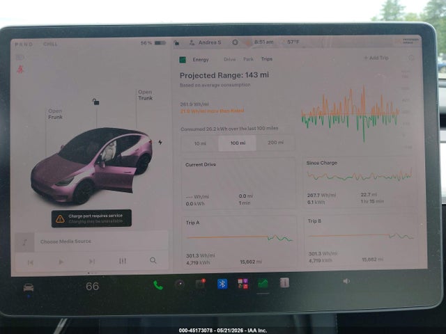 Auction sale of the 2022 Tesla Model Y Long Range Dual Motor All-wheel Drive, vin: 7SAYGDEE2NF318403, lot number: 45173078