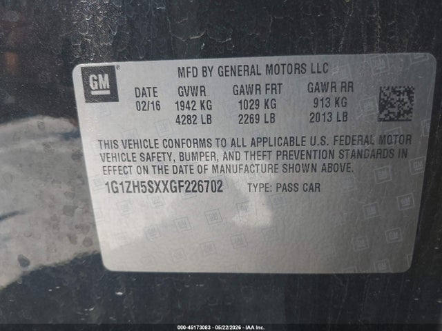 1G1ZH5SXXGF226702 Chevrolet Malibu Premier