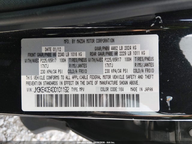 Aukcja sprzedaży 2013 Mazda Cx-5 Touring, vin: JM3KE4CE4D0101192, numer aukcji: 45173093