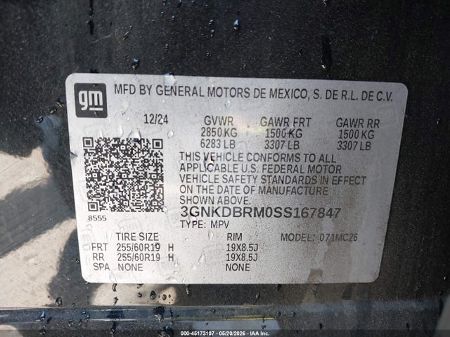3GNKDBRM0SS167847 Chevrolet Blazer Ev Lt Fwd