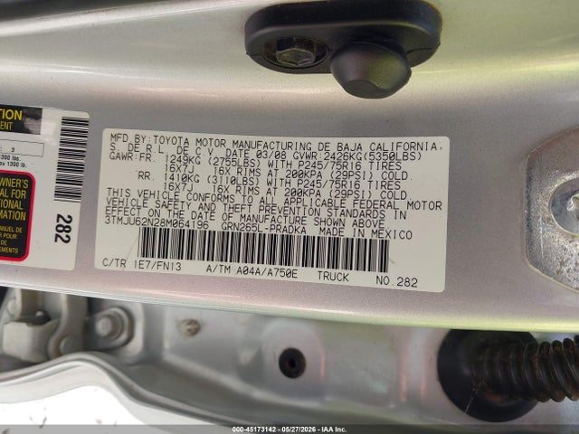 45173142 :رقم المزاد ، 3TMJU62N28M064196 vin ، 2008 Toyota Tacoma Prerunner V6 مزاد بيع