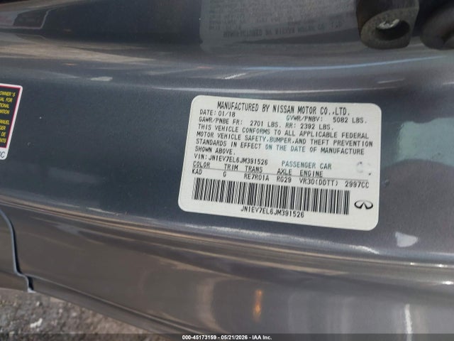 Aukcja sprzedaży 2018 Infiniti Q60 3.0t Luxe, vin: JN1EV7EL6JM391526, numer aukcji: 45173159