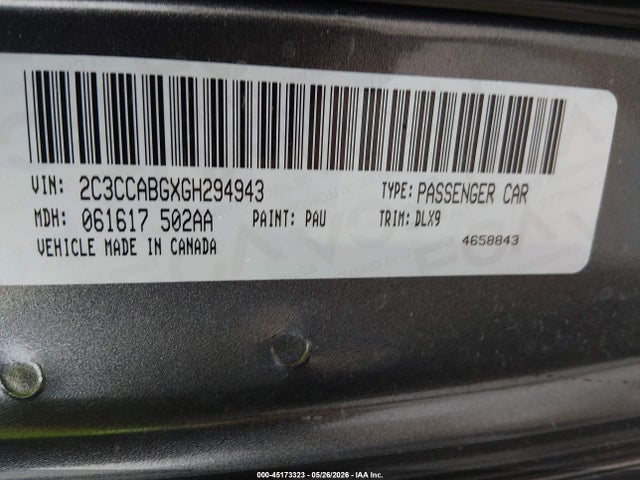 45173323 :رقم المزاد ، 2C3CCABGXGH294943 vin ، 2016 Chrysler 300 300s مزاد بيع