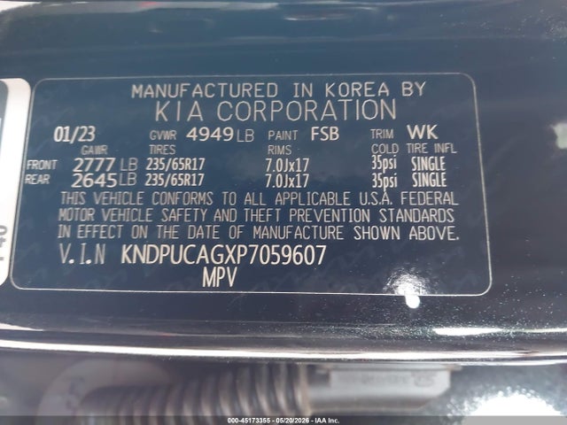 KNDPUCAGXP7059607 KIA Sportage Hybrid Lx