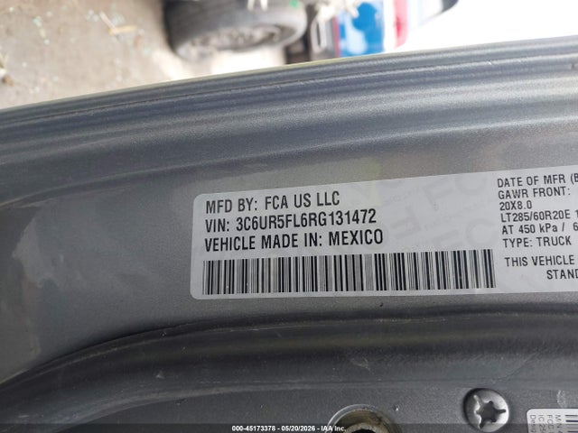 45173378 :رقم المزاد ، 3C6UR5FL6RG131472 vin ، 2024 Ram 2500 Laramie  4x4 6'4 Box مزاد بيع