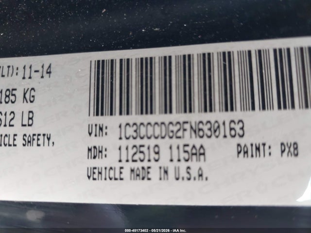 Продажа на аукционе авто 2015 Chrysler 200 S, vin: 1C3CCCDG2FN630163, номер лота: 45173402