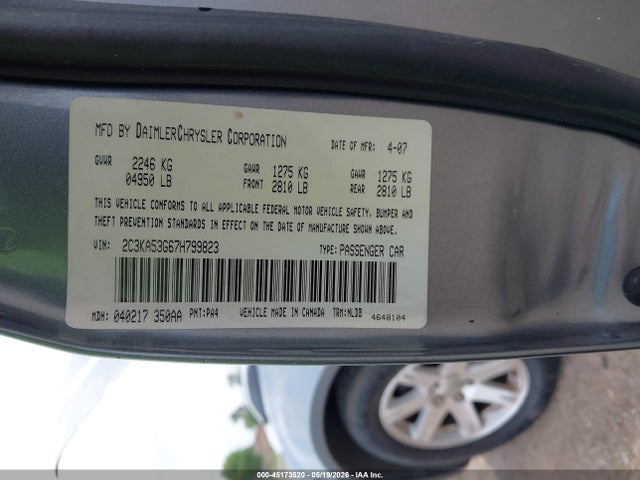 45173520 :رقم المزاد ، 2C3KA53G67H799823 vin ، 2007 Chrysler 300 Touring مزاد بيع