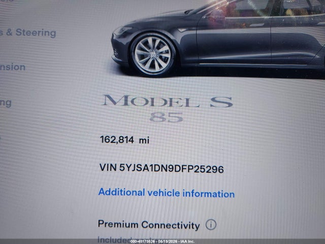 Продаж на аукціоні авто 2013 Tesla Model S, vin: 5YJSA1DN9DFP25296, номер лоту: 45173526
