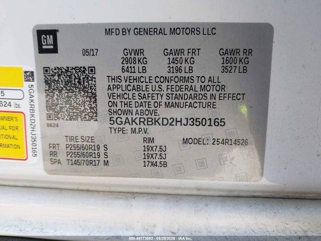 Buick Enclave Leather 2017 5GAKRBKD2HJ350165 Image 9