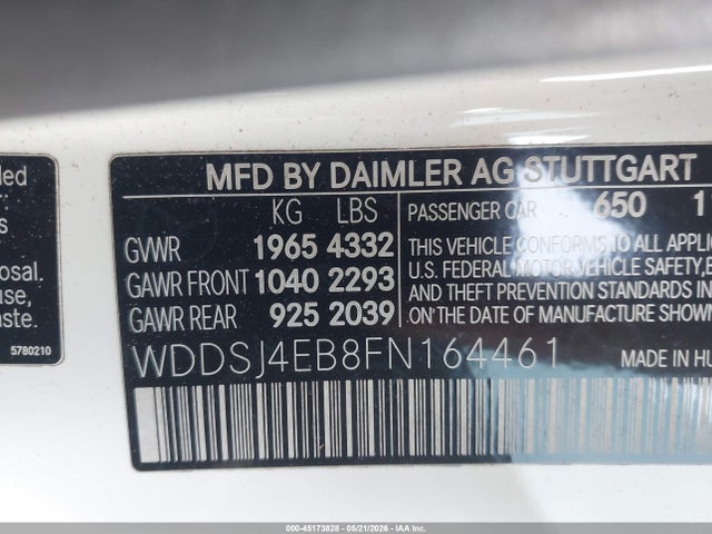 Продажа на аукционе авто 2015 Mercedes-benz Cla 250, vin: WDDSJ4EB8FN164461, номер лота: 45173828