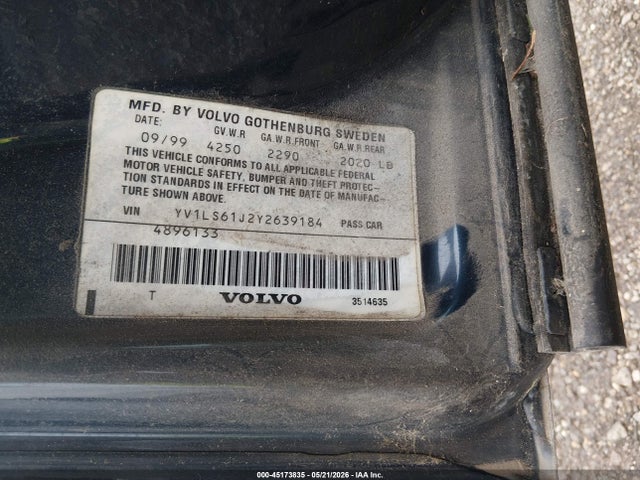 Aukcja sprzedaży 2000 Volvo S70 Se, vin: YV1LS61J2Y2639184, numer aukcji: 45173835