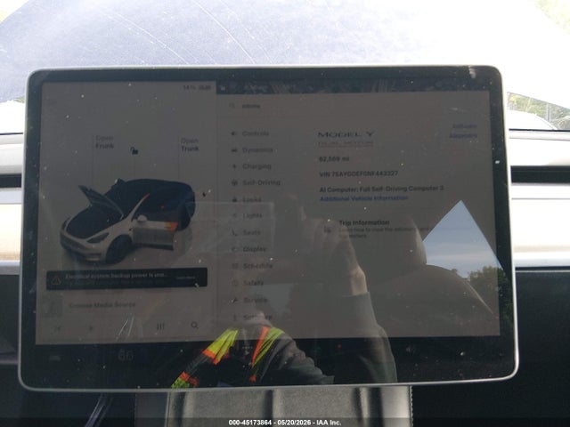 Продажа на аукционе авто 2022 Tesla Model Y Performance Dual Motor All-wheel Drive, vin: 7SAYGDEF0NF443327, номер лота: 45173864