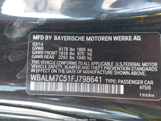 Продажа на аукционе авто 2015 Bmw Z4 Sdrive35i, vin: WBALM7C51FJ798641, номер лота: 45173927