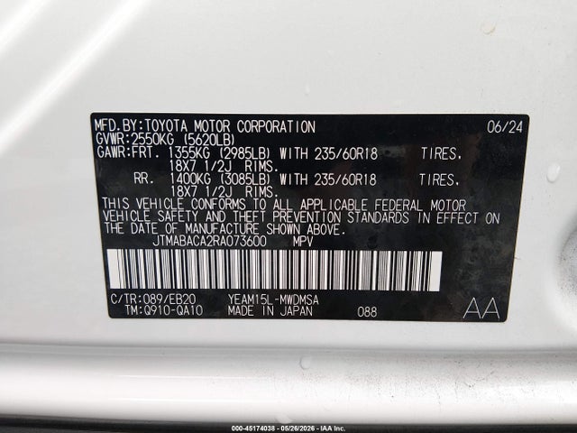 JTMABACA2RA073600 Toyota BZ4X XLE