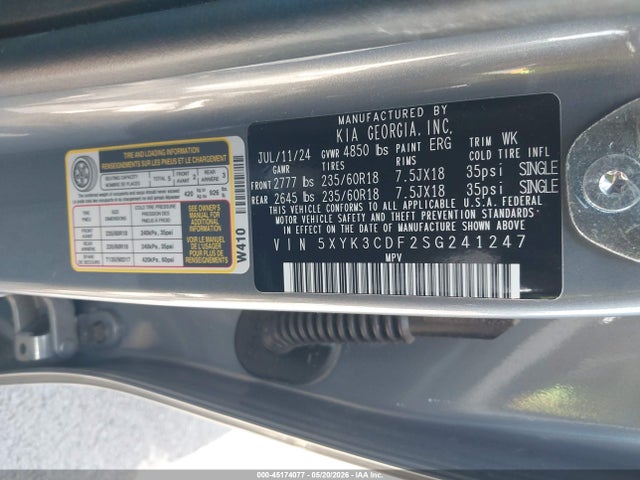 5XYK3CDF2SG241247 KIA Sportage Ex