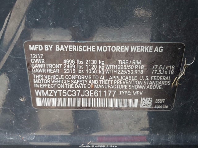 Продажа на аукционе авто 2018 Mini Countryman Cooper S, vin: WMZYT5C37J3E61177, номер лота: 45174127