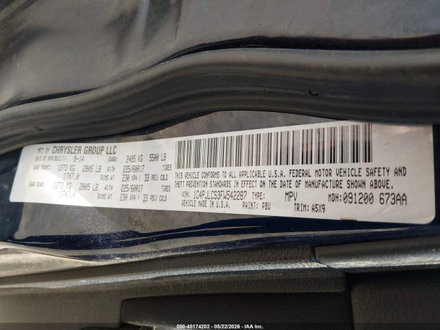 2015 Jeep Cherokee Latitude მანქანა იყიდება აუქციონზე, vin: 1C4PJLCS3FW542287, აუქციონის ნომერი: 45174202