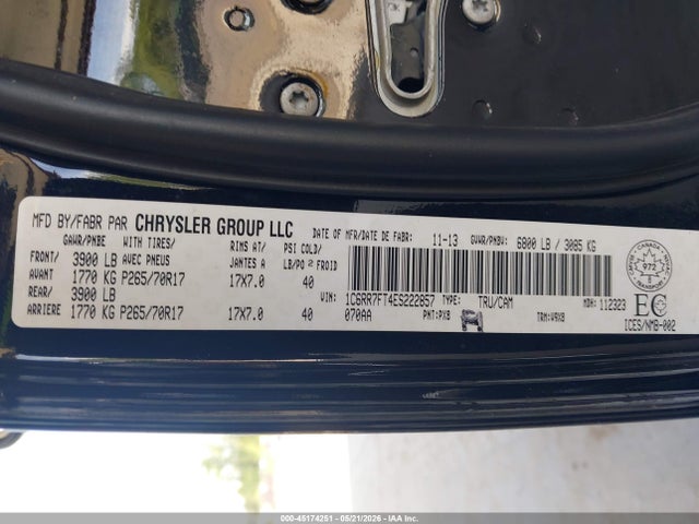 Продаж на аукціоні авто 2014 Ram 1500 St, vin: 1C6RR7FT4ES222857, номер лоту: 45174251