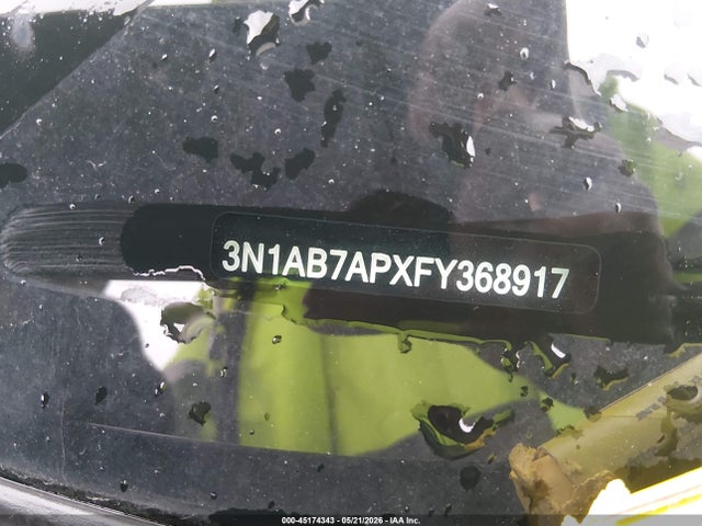 2015 Nissan Sentra S მანქანა იყიდება აუქციონზე, vin: 3N1AB7APXFY368917, აუქციონის ნომერი: 45174343