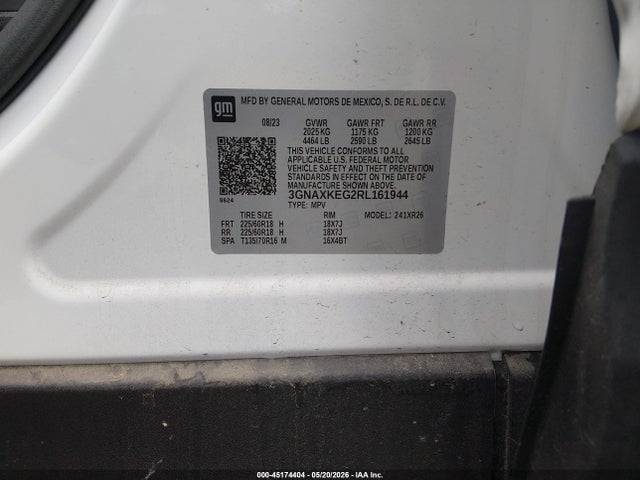 Aukcja sprzedaży 2024 Chevrolet Equinox Fwd Lt, vin: 3GNAXKEG2RL161944, numer aukcji: 45174404