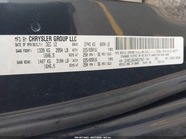 Aukcja sprzedaży 2013 Chrysler Town & Country Touring, vin: 2C4RC1BG4DR637967, numer aukcji: 45174453