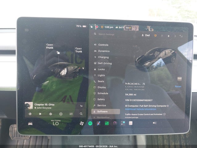 Продажа на аукционе авто 2021 Tesla Model 3 Long Range, vin: 5YJ3E1EB9MF992807, номер лота: 45174459