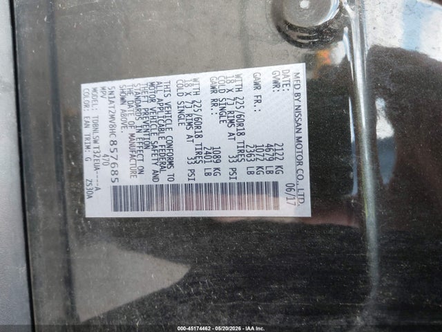 5N1AT2MV8HC857685 Nissan Rogue Sl