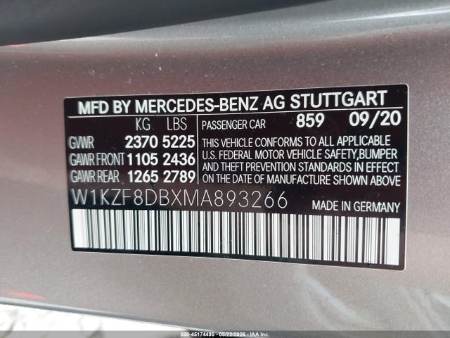 Mercedes-Benz E 350 2021 W1KZF8DBXMA893266 Image 9