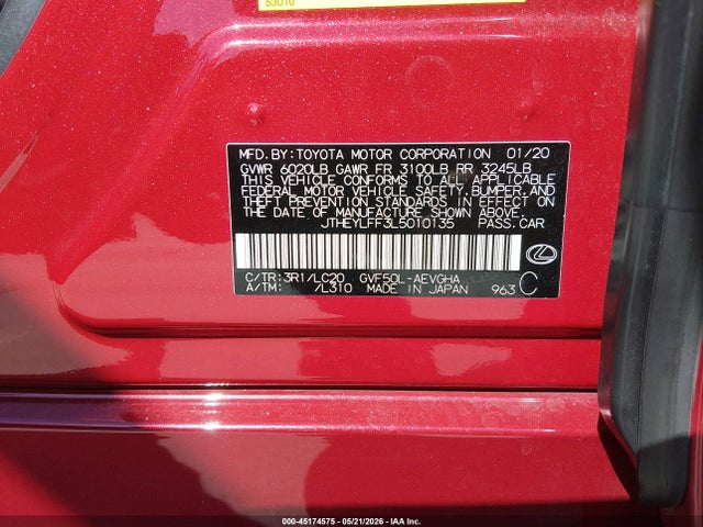 Lexus Ls 500h 2020 JTHEYLFF3L5010135 Image 9