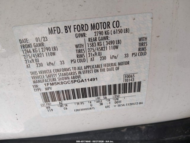 Aukcja sprzedaży 2023 Ford Explorer St, vin: 1FM5K8GC5PGA11491, numer aukcji: 45174646