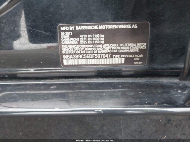 45174678 :رقم المزاد ، WBA3B9C56DF587047 vin ، 2013 Bmw 335i Xdrive مزاد بيع