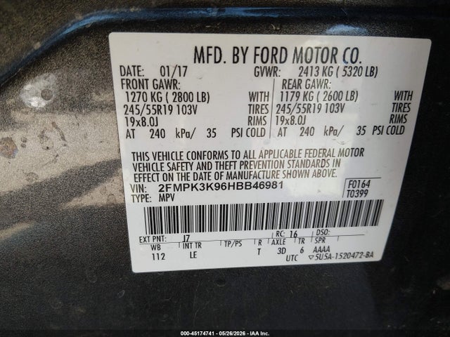 Ford Edge Titanium 2017 2FMPK3K96HBB46981 Image 9